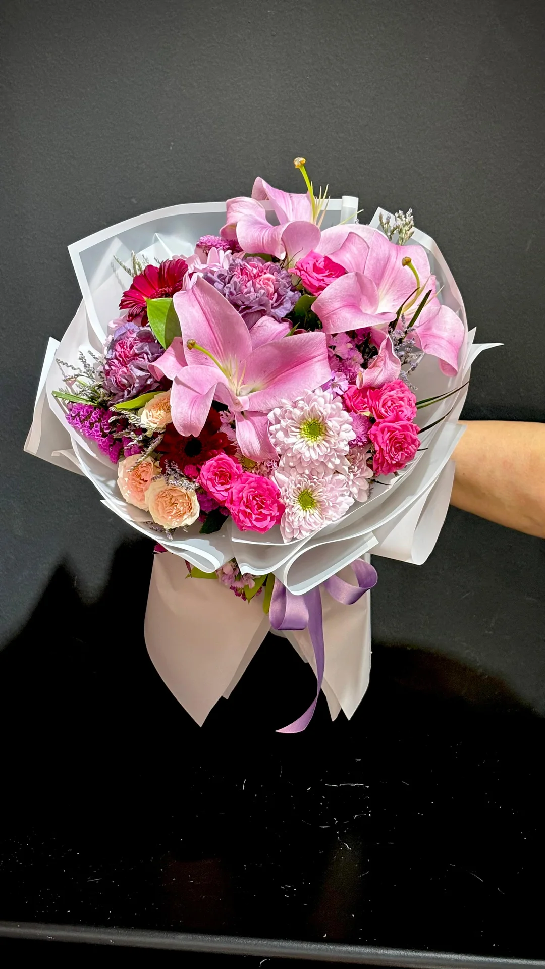 Pink Dreams Pembe Lilyum Buket