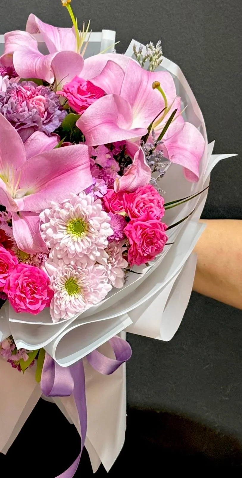 Pink Dreams Pembe Lilyum Buket alternatif görünüm 2